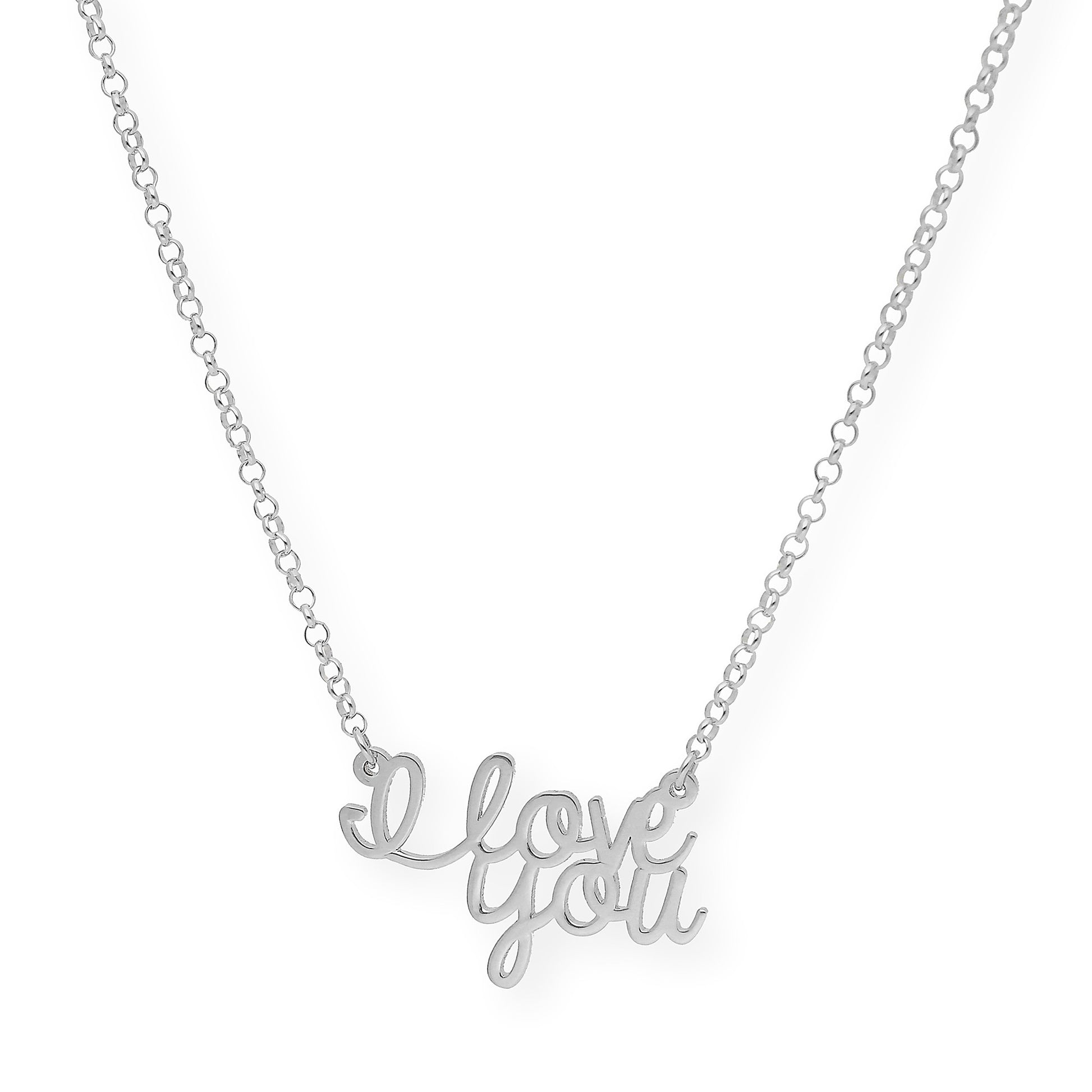 Colgante Love You en Plata 925 con Baño de Oro Rosa 18k
