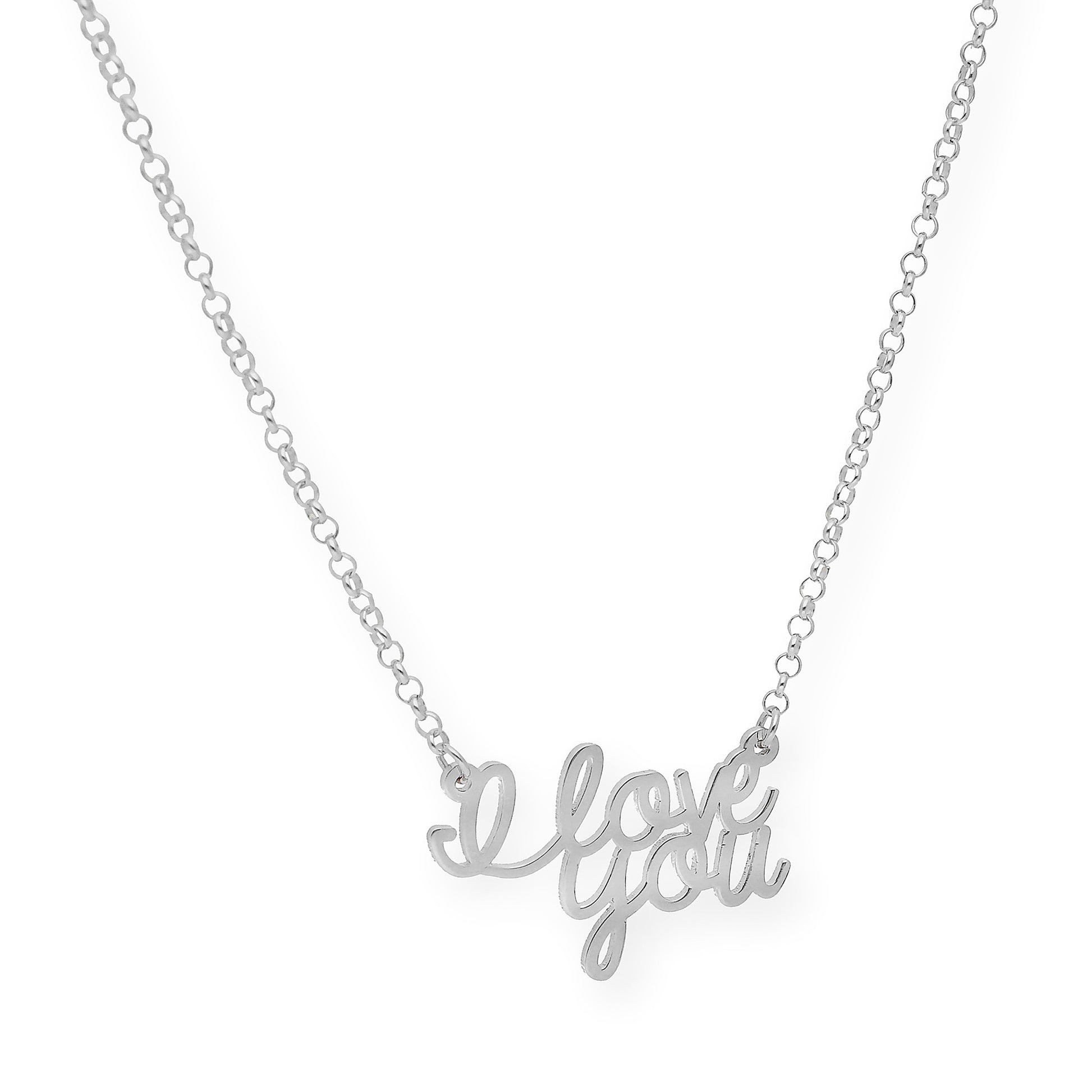 Colgante Love You en Plata 925 con Baño de Oro Rosa 18k