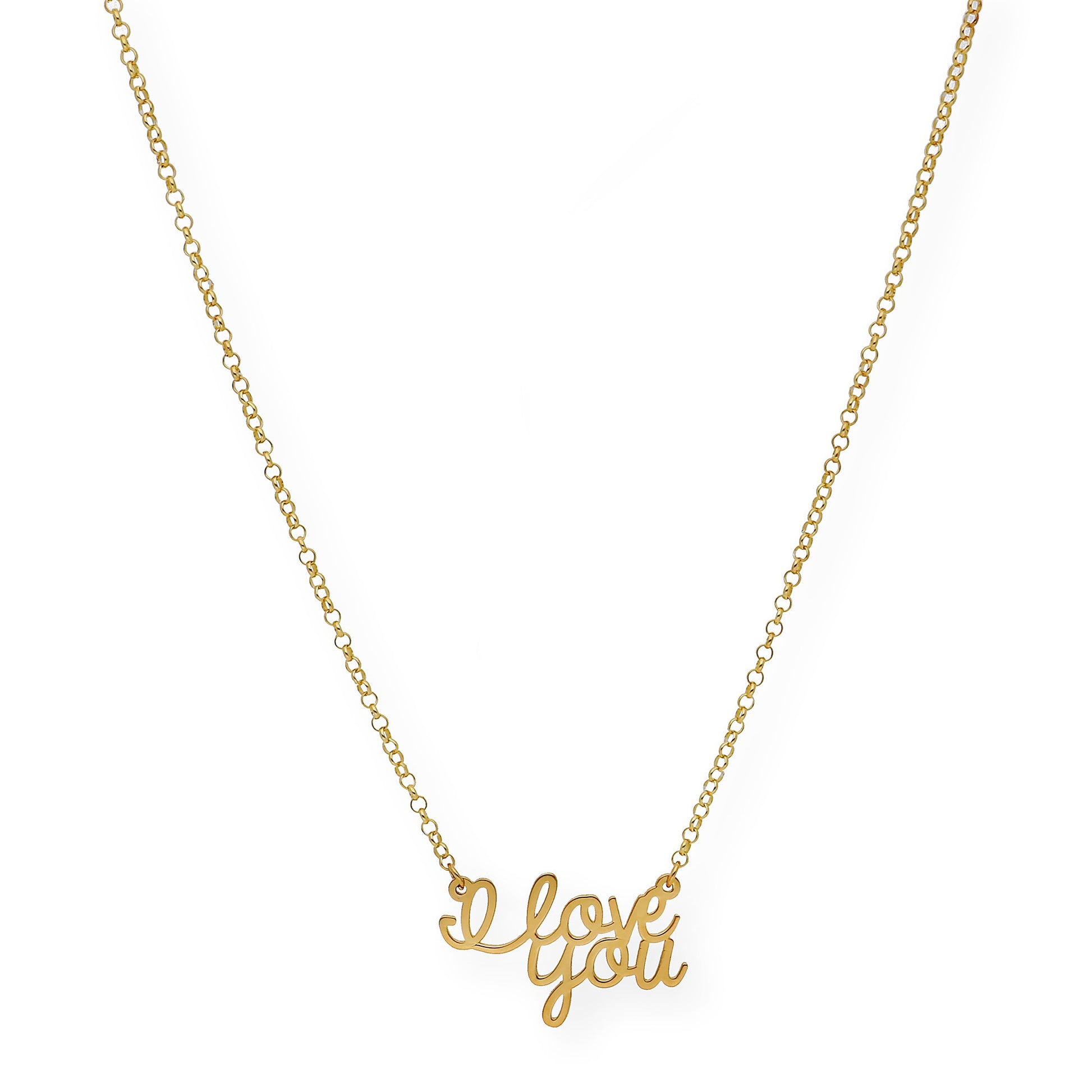 Colgante Love You en Plata 925 con Baño de Oro Rosa 18k