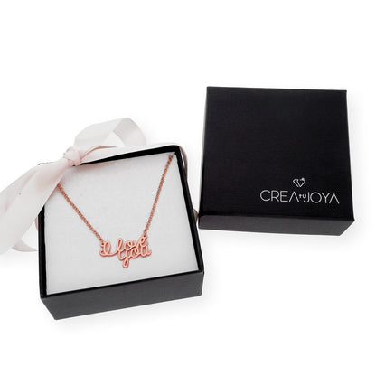 Colgante Love You en Plata 925 con Baño de Oro 18k