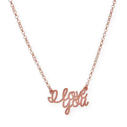 Colgante Love You en Plata 925 con Baño de Oro 18k