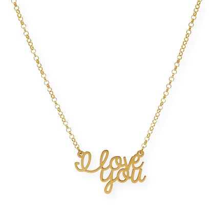 Colgante Love You en Plata 925 con Baño de Oro Rosa 18k