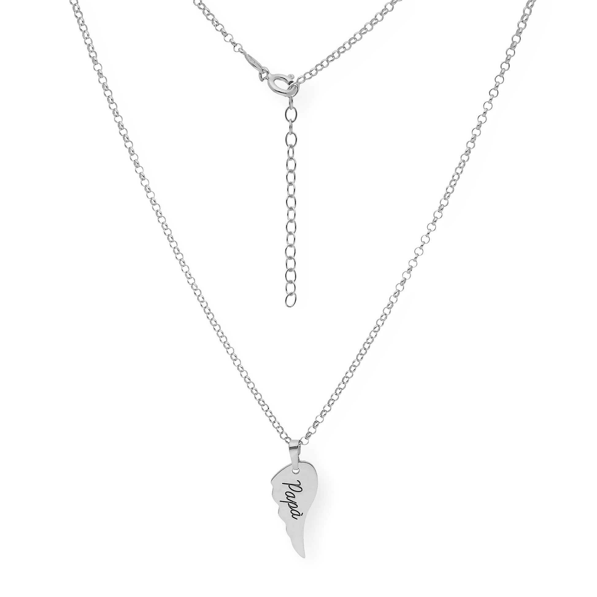 Colgante Uriel Ala con Nombre en Plata 925 con Baño de Oro 18k