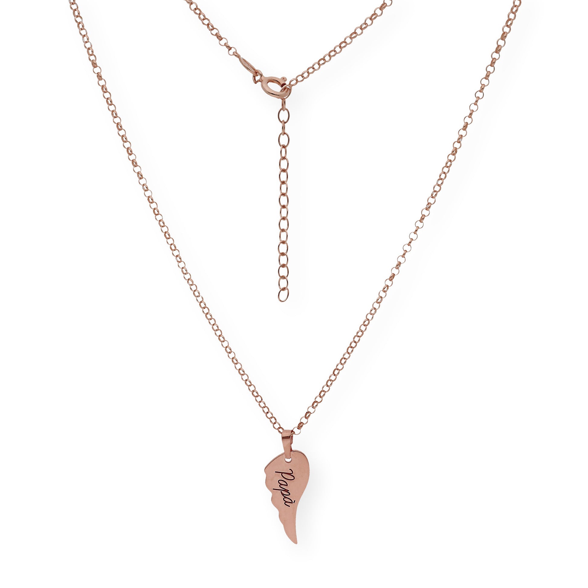 Colgante Uriel Ala con Nombre en Plata 925 con Baño de Oro 18k