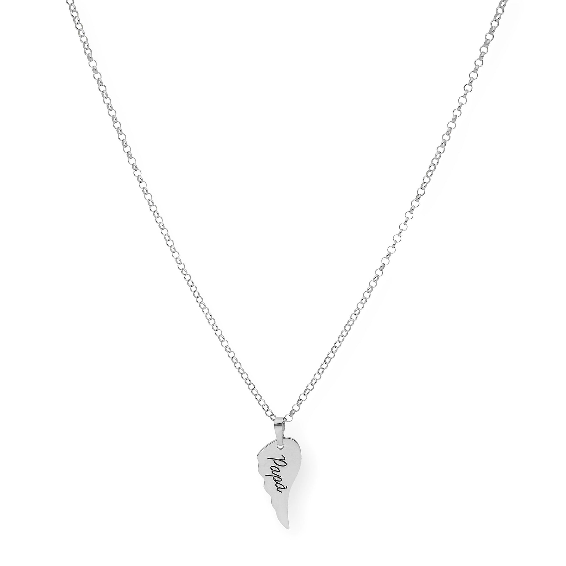 Colgante Uriel Ala con Nombre en Plata 925 con Baño de Oro Rosa 18k