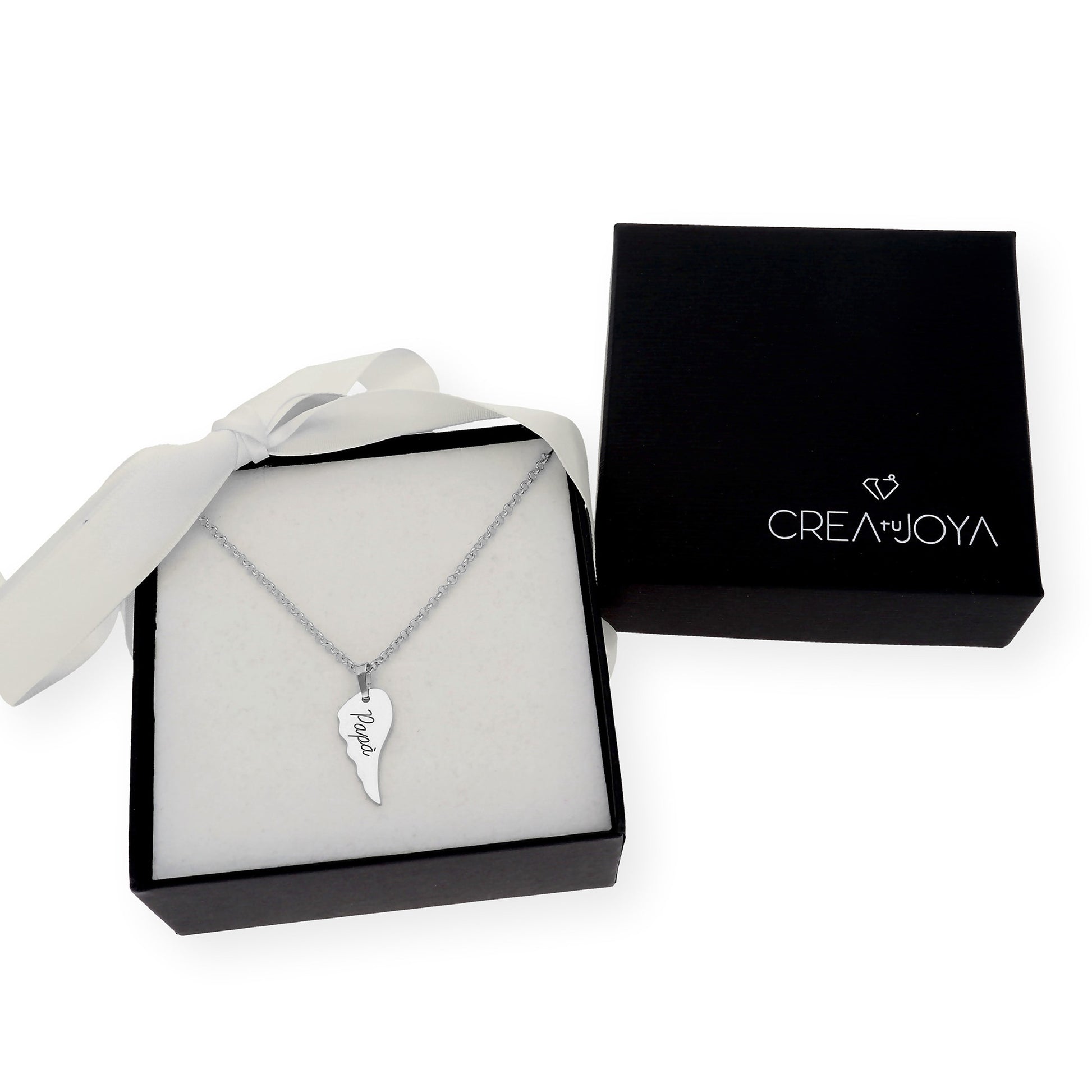 Colgante Uriel Ala con Nombre en Plata 925 con Baño de Oro Rosa 18k