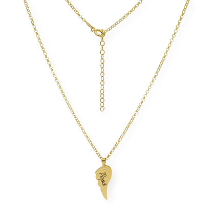 Colgante Uriel Ala con Nombre en Plata 925 con Baño de Oro Rosa 18k