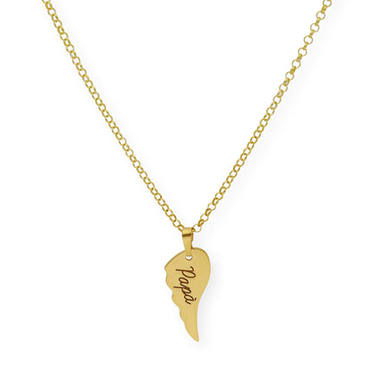 Colgante Uriel Ala con Nombre en Plata 925 con Baño de Oro Rosa 18k