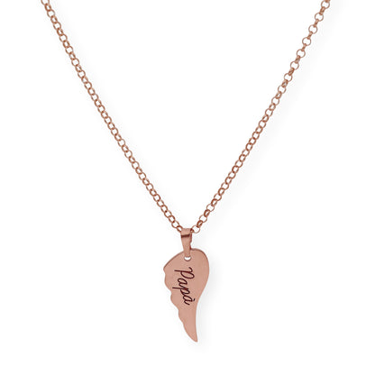 Colgante Uriel Ala con Nombre en Plata 925 con Baño de Oro Rosa 18k