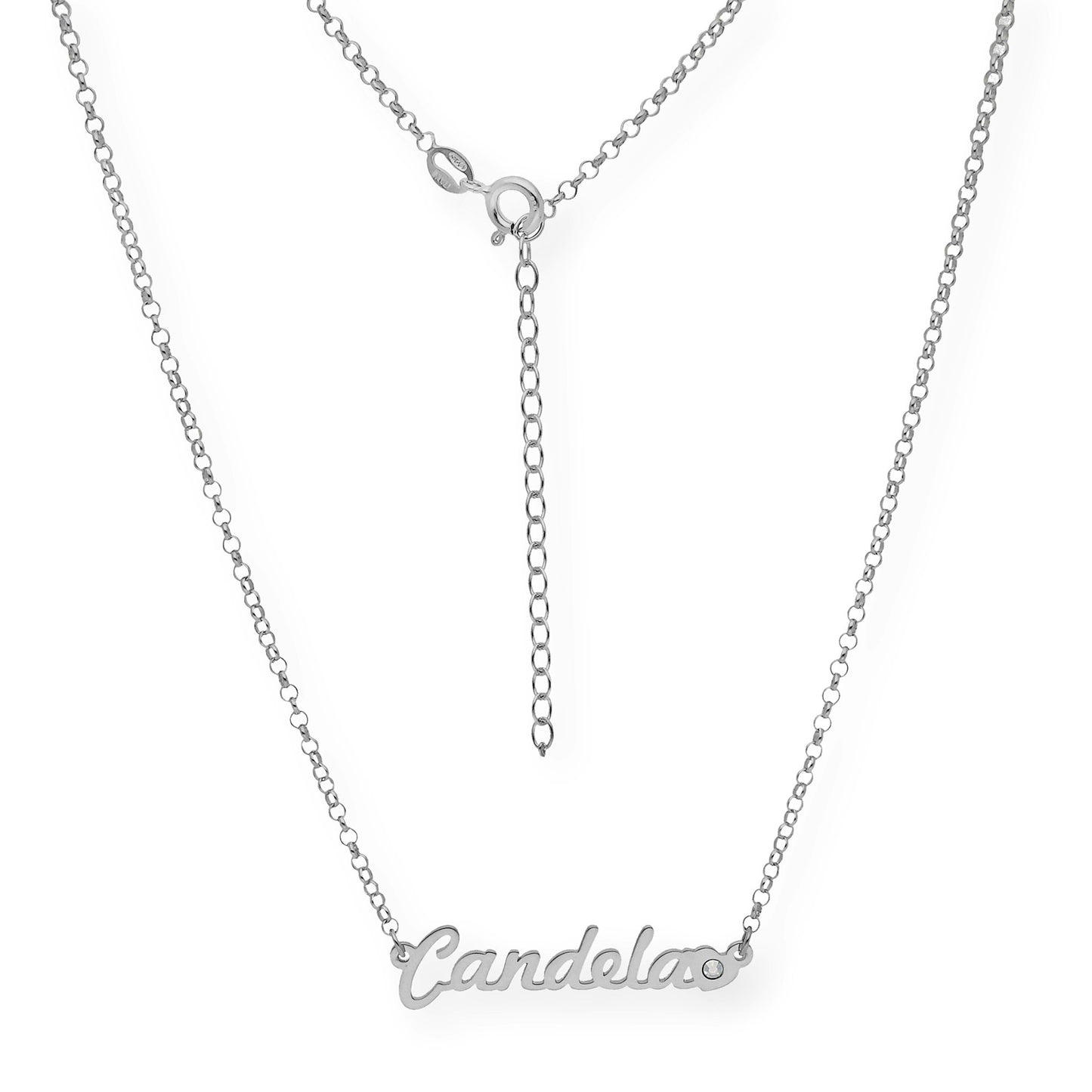 Colgante Nombre Helen Corazón con Circonita en Plata 925