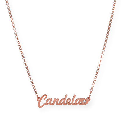 Colgante Nombre Helen Corazón con Circonita en Plata 925 con Baño de Oro 18k