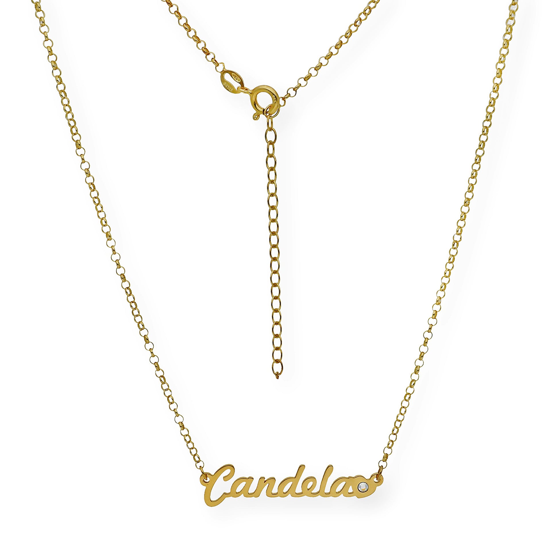 Colgante Nombre Helen Corazón con Circonita en Plata 925 con Baño de Oro Rosa 18k