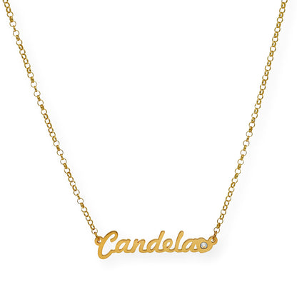 Colgante Nombre Helen Corazón con Circonita en Plata 925 con Baño de Oro Rosa 18k