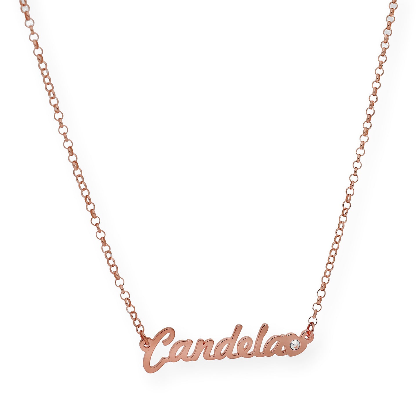 Colgante Nombre Helen Corazón con Circonita en Plata 925 con Baño de Oro Rosa 18k