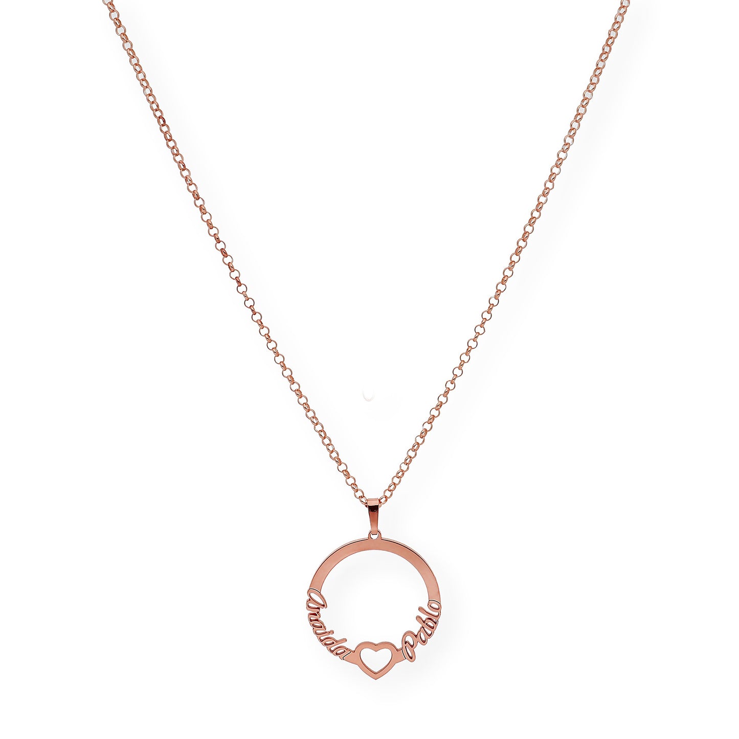 Colgante Thais Aro con Nombres en Plata 925 con Baño de Oro Rosa 18k