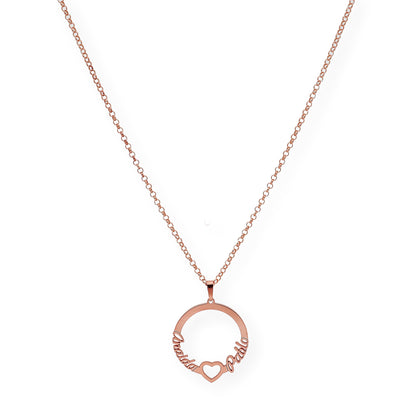 Colgante Thais Aro con Nombres en Plata 925 con Baño de Oro Rosa 18k