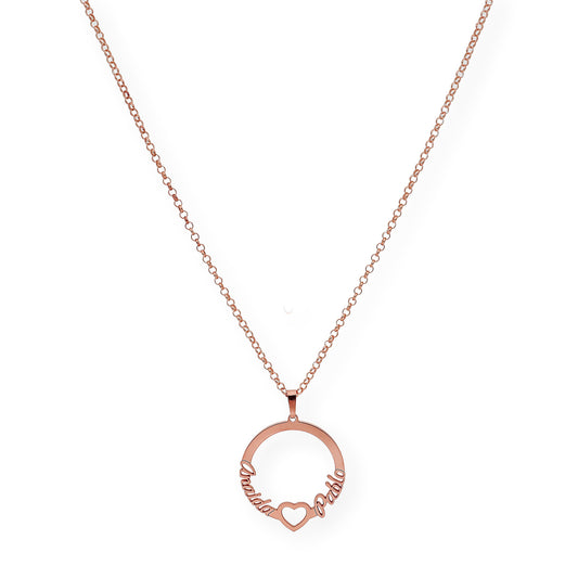 Colgante Thais Aro con Nombres en Plata 925 con Baño de Oro Rosa 18k
