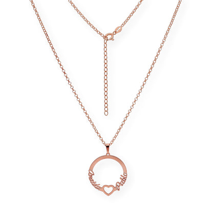 Colgante Thais Aro con Nombres en Plata 925 con Baño de Oro Rosa 18k