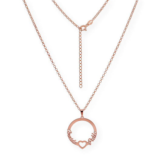 Colgante Thais Aro con Nombres en Plata 925 con Baño de Oro Rosa 18k