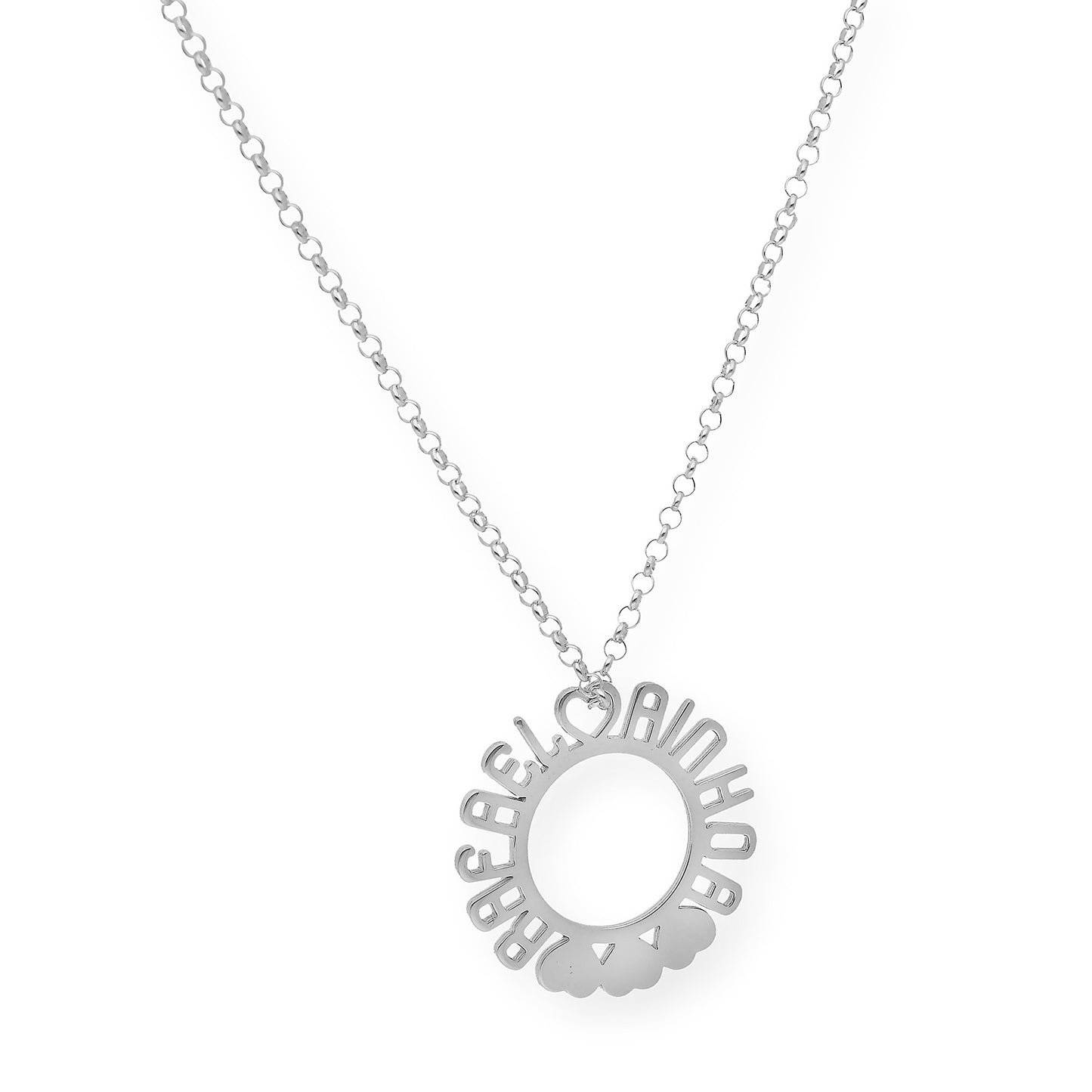 Colgante Cyrene Nombres y Corazones en Plata 925
