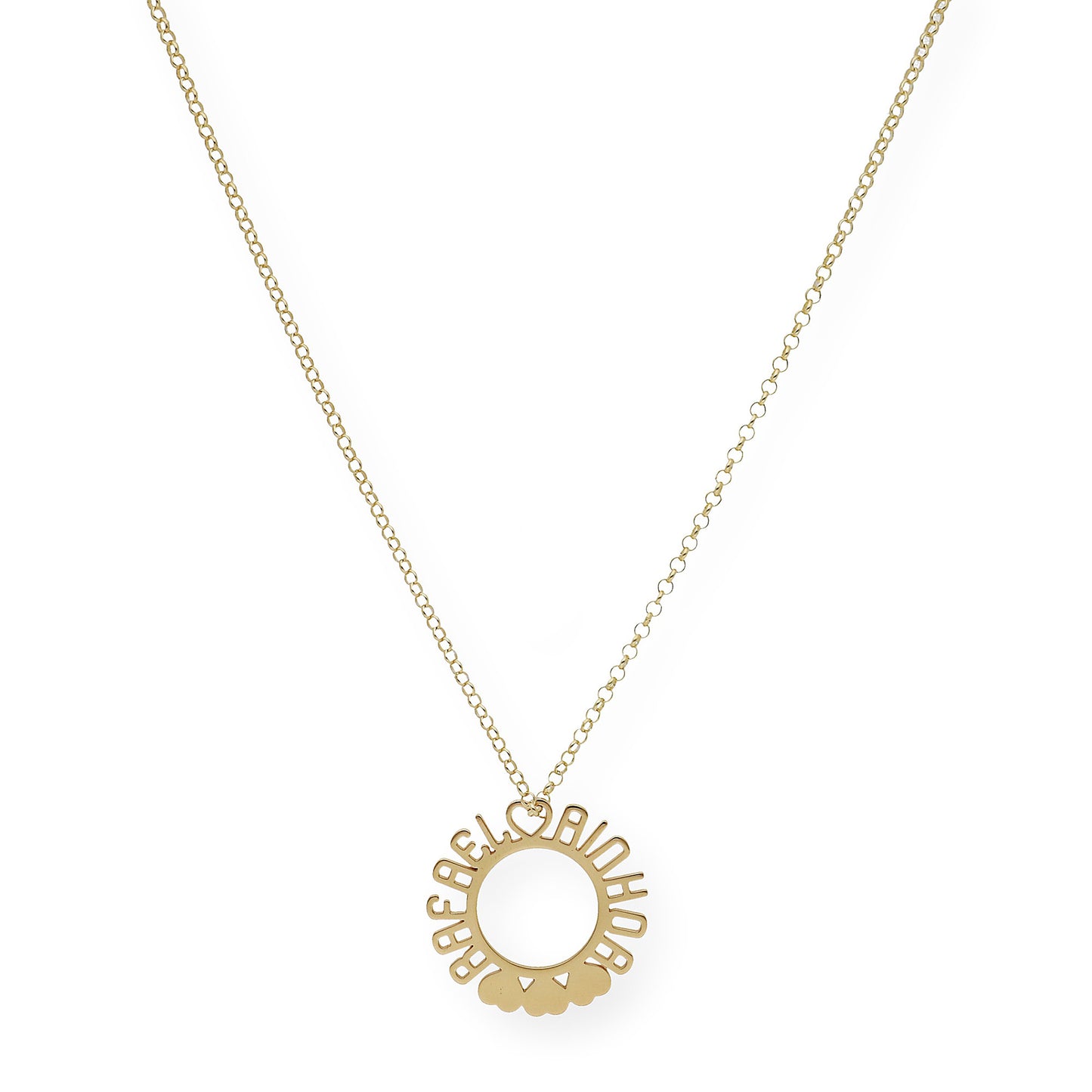 Colgante Cyrene Nombres y Corazones en Plata 925 con Baño de Oro 18k