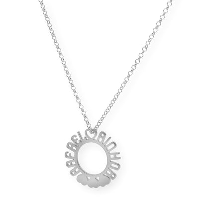 Colgante Cyrene Nombres y Corazones en Plata 925 con Baño de Oro Rosa 18k