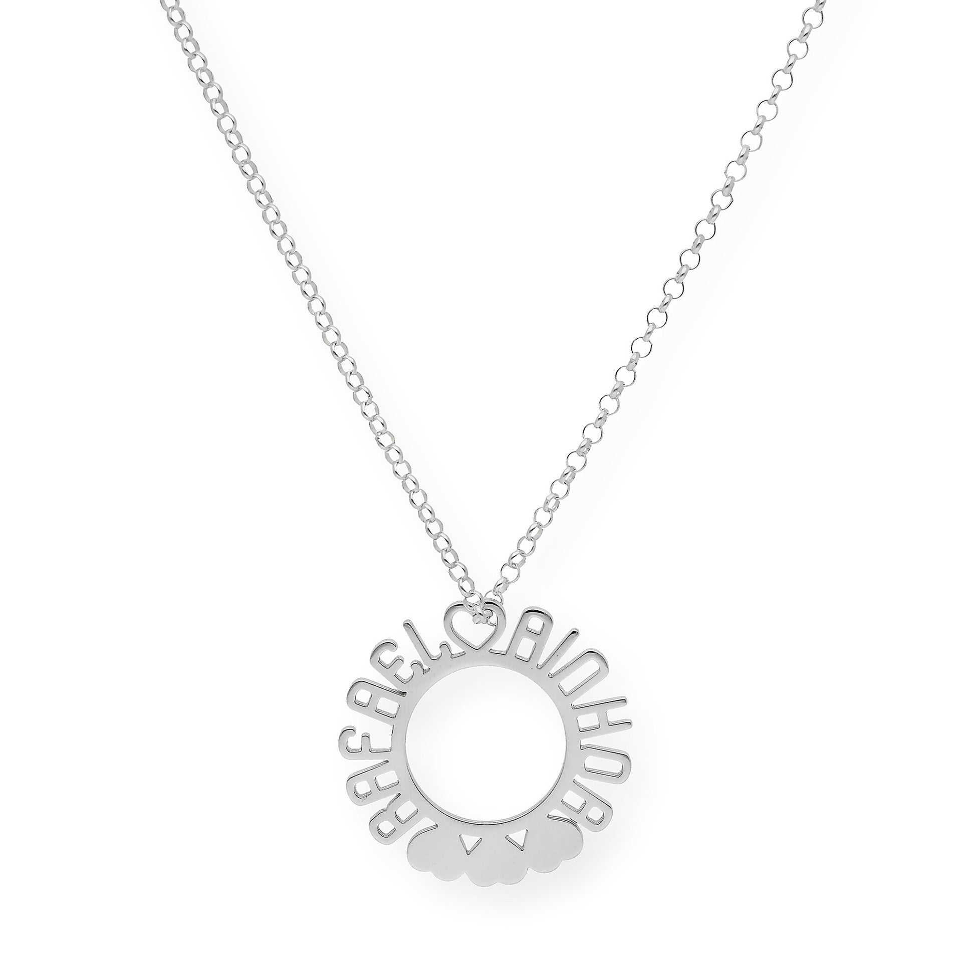 Colgante Cyrene Nombres y Corazones en Plata 925 con Baño de Oro Rosa 18k