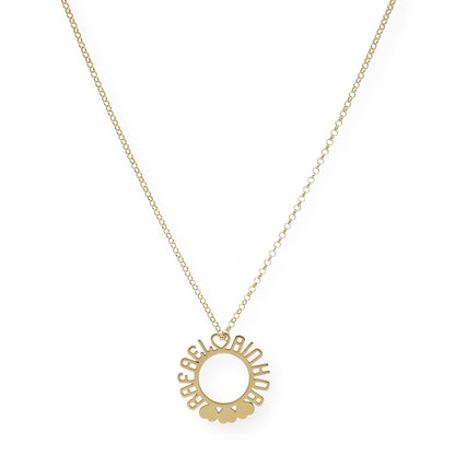 Colgante Cyrene Nombres y Corazones en Plata 925 con Baño de Oro Rosa 18k