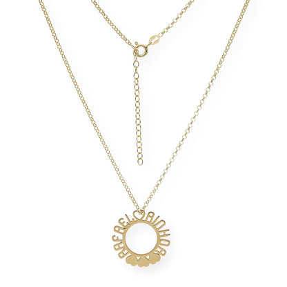 Colgante Cyrene Nombres y Corazones en Plata 925 con Baño de Oro Rosa 18k
