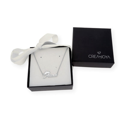 Colgante Tiapa Corona con Nombre en Plata 925 con Baño de Oro 18k