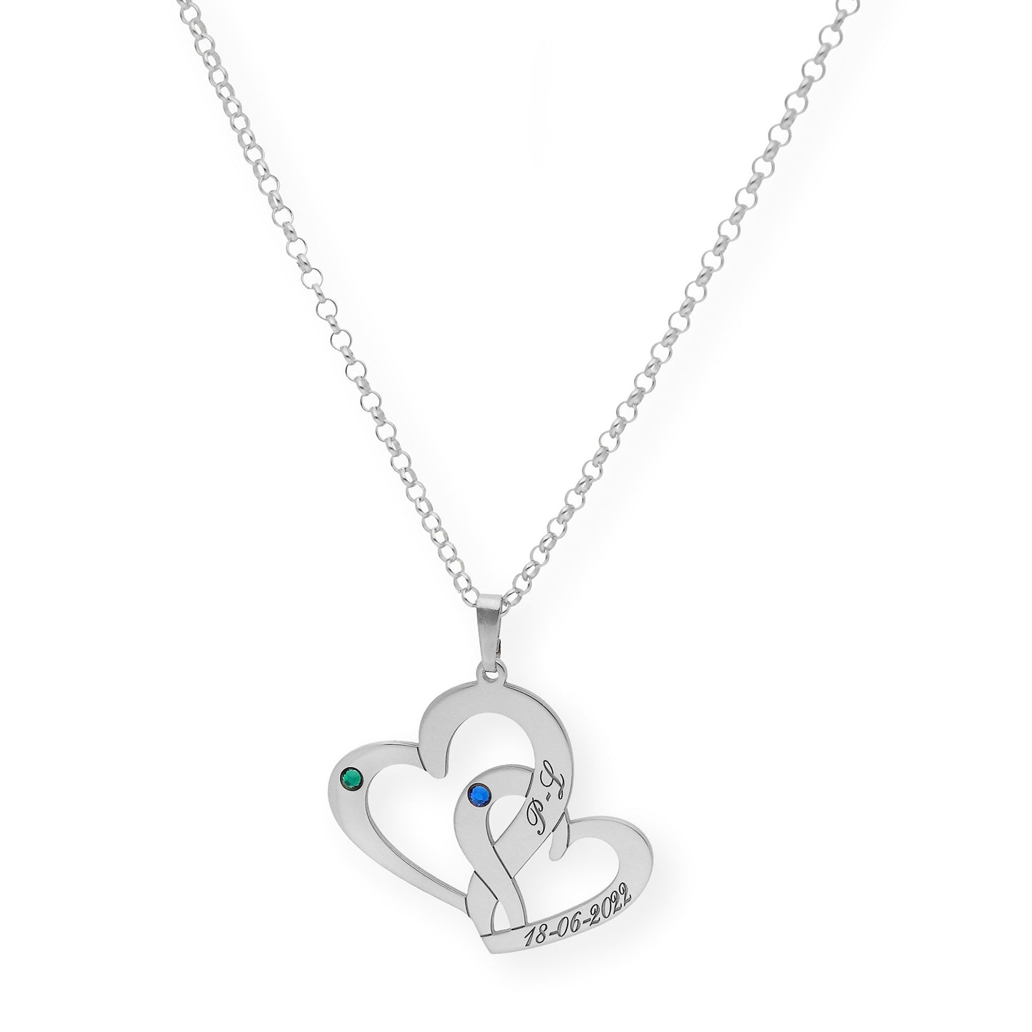 Colgante Aria Doble Corazón en Plata 925