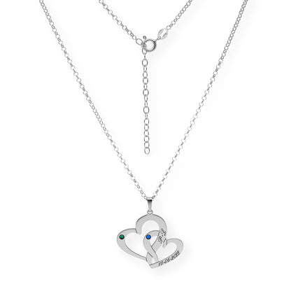 Colgante Aria Doble Corazón en Plata 925 con Baño de Oro Rosa 18k