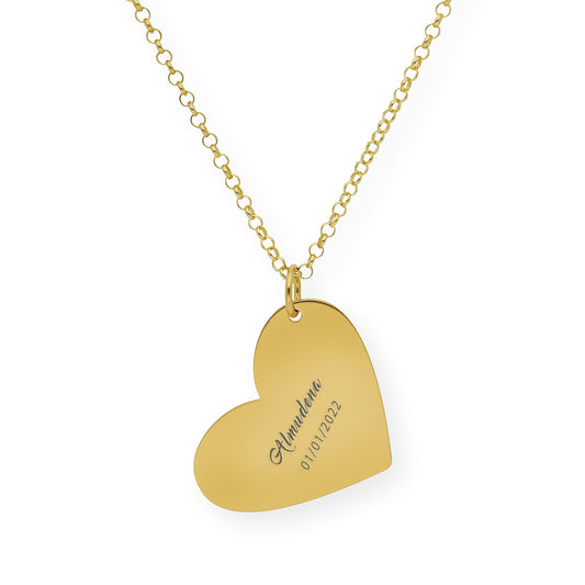 Colgante Galatea Corazón y Manos en Plata 925 con Baño de Oro 18k