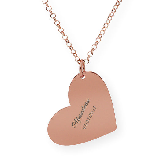 Colgante Galatea Corazón y Manos en Plata 925 con Baño de Oro Rosa 18k
