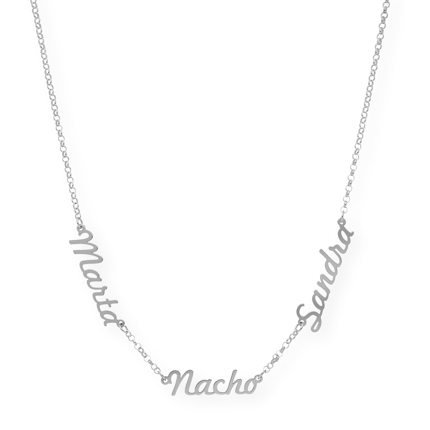 Collar Agatha Tres Nombres en Plata 925
