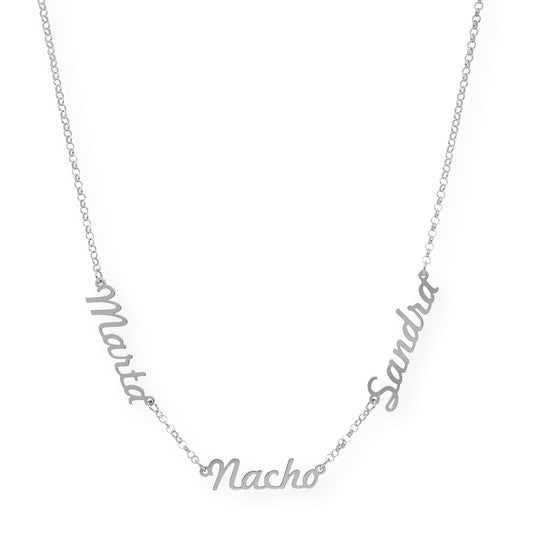 Collar Agatha Tres Nombres en Plata 925