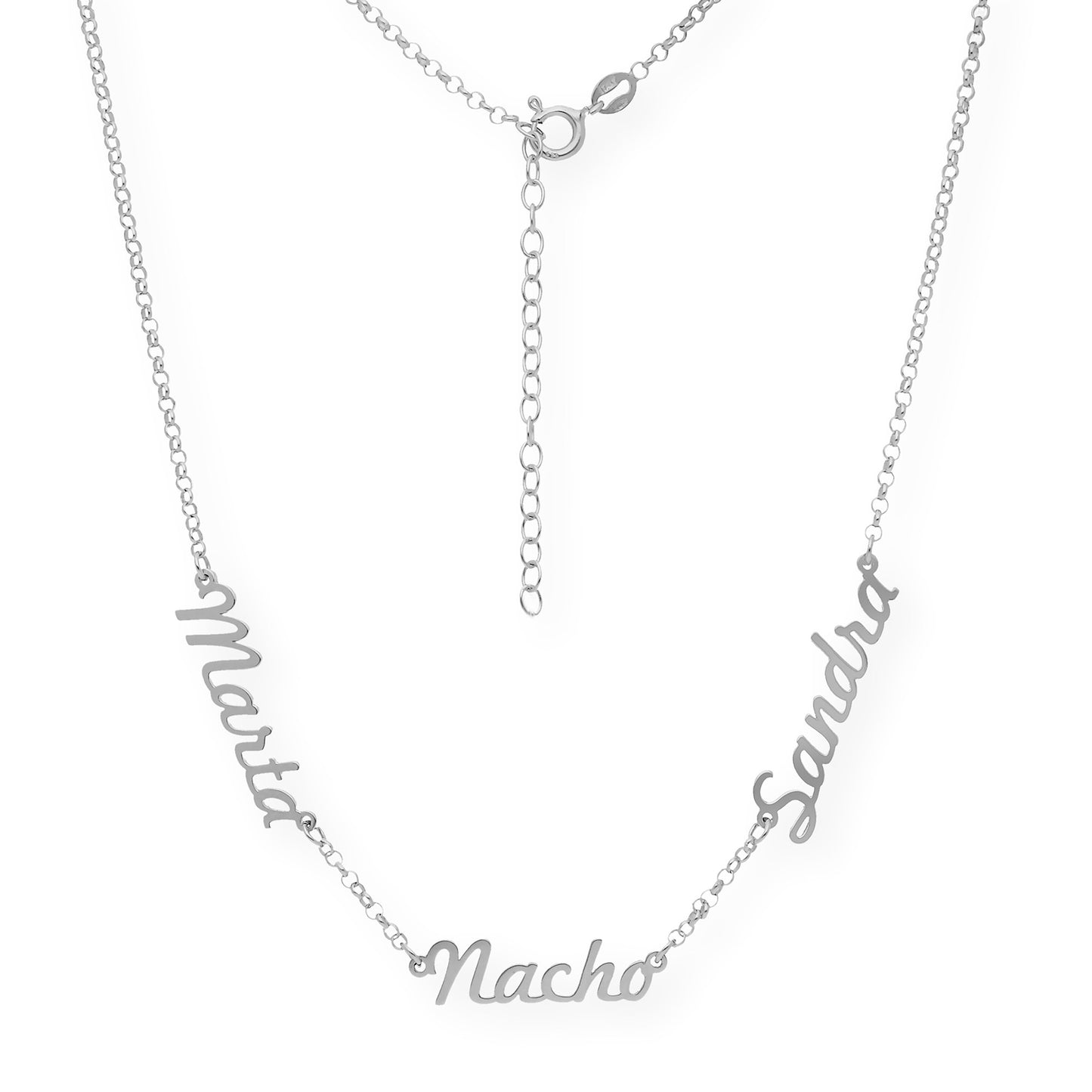 Collar Agatha Tres Nombres en Plata 925