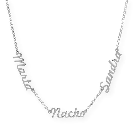 Collar Agatha Tres Nombres en Plata 925