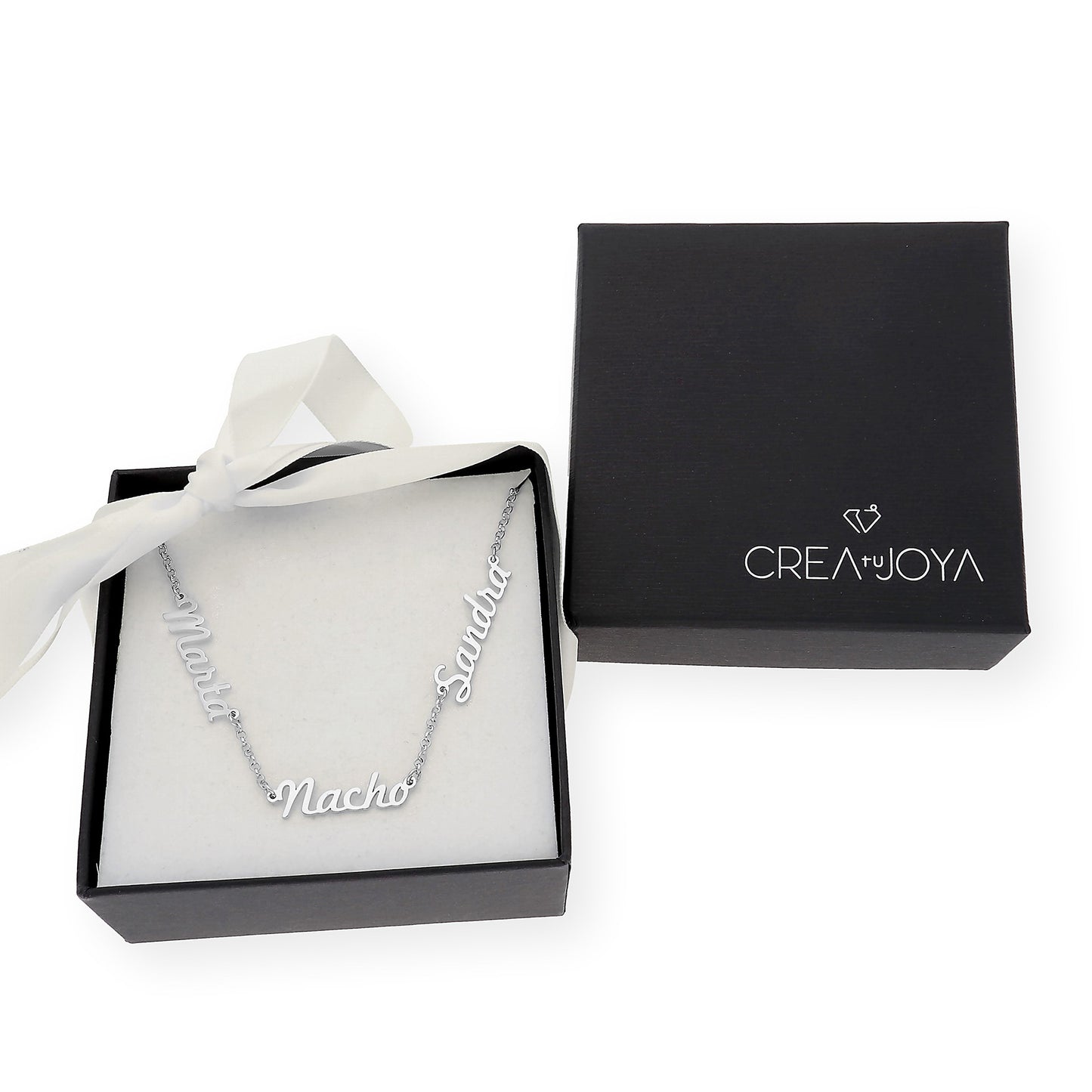 Collar Agatha Tres Nombres en Plata 925