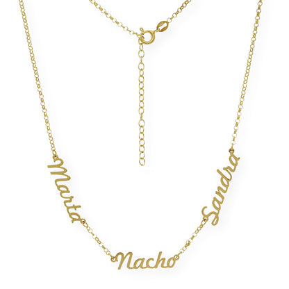 Collar Agatha Tres Nombres en Plata 925