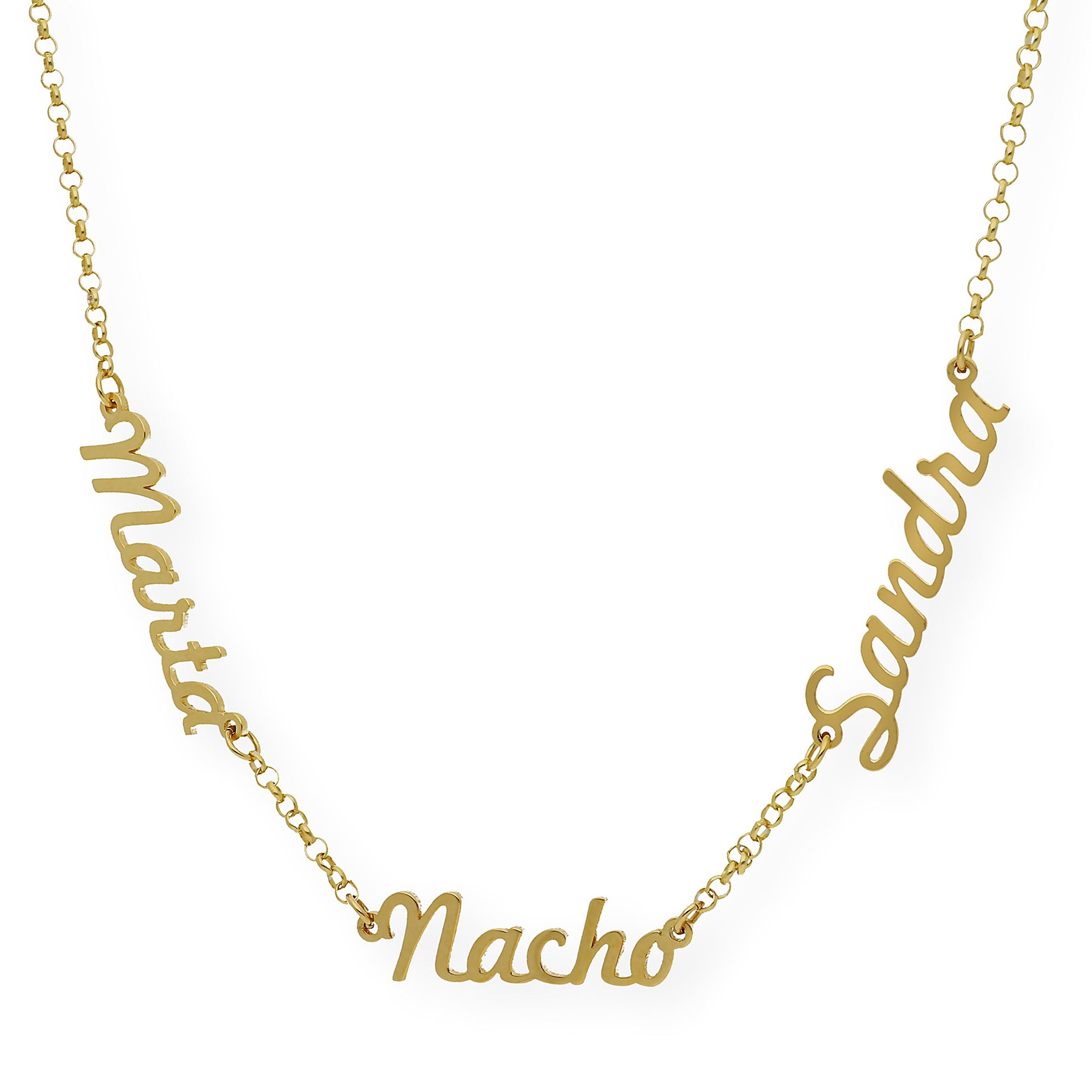 Collar Agatha Tres Nombres en Plata 925