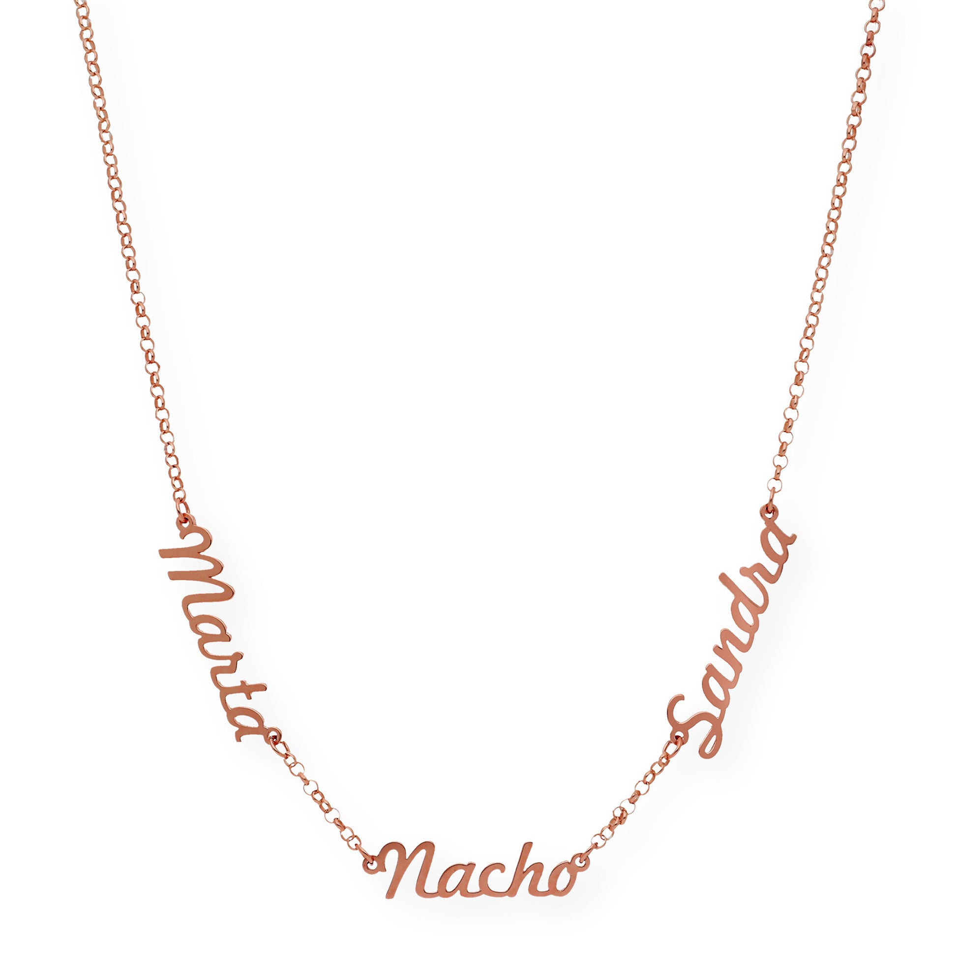 Collar Agatha Tres Nombres en Plata 925