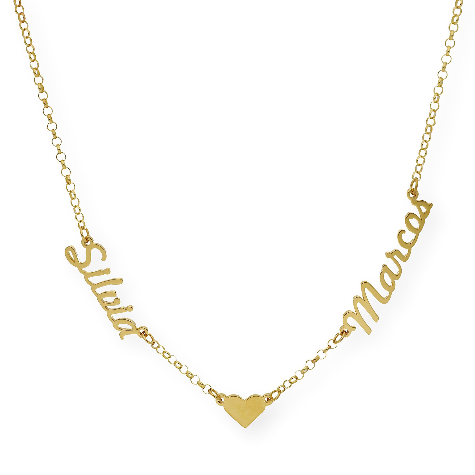 Collar Ina Corazón con Nombres en Plata 925