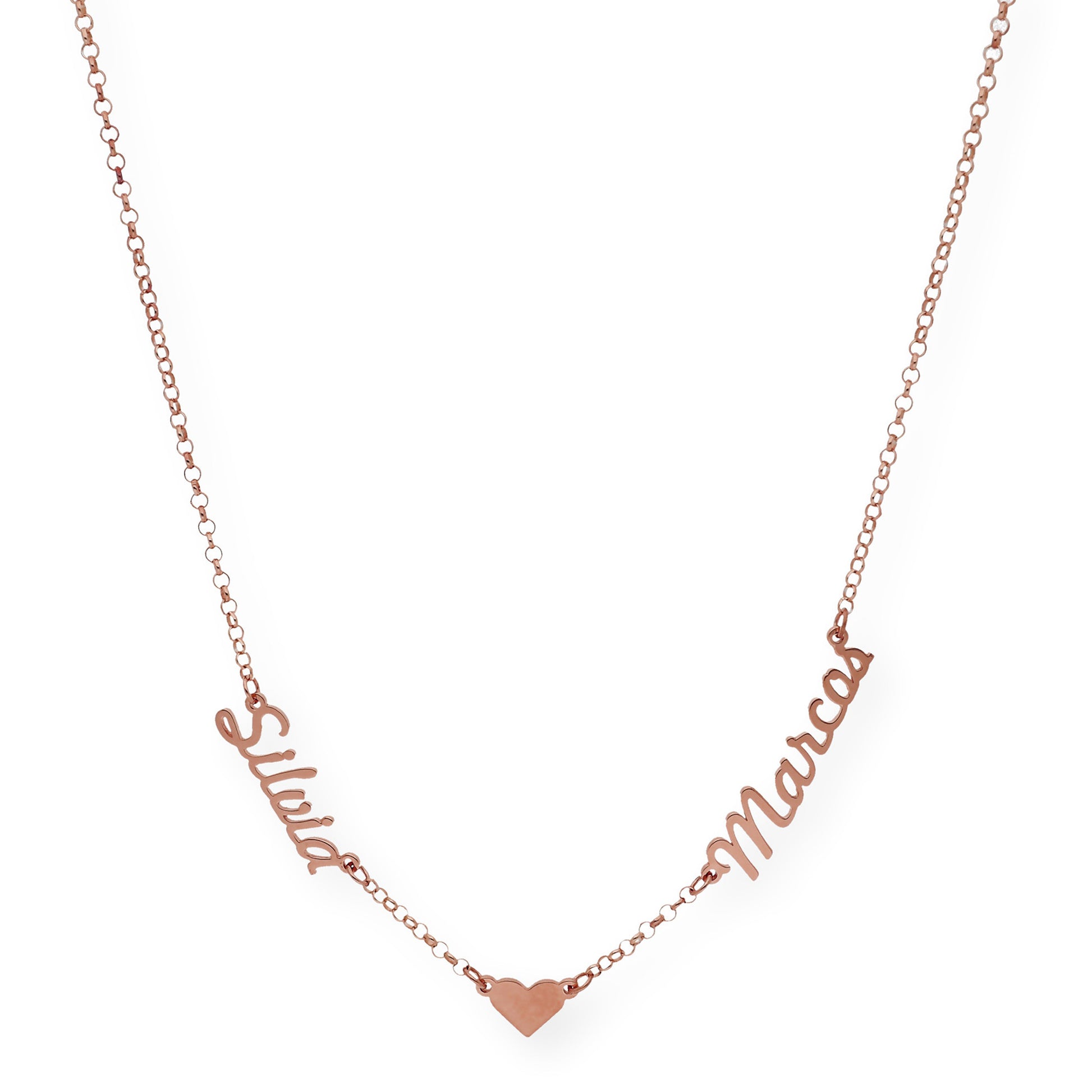 Collar Ina Corazón con Nombres en Plata 925