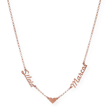 Collar Ina Corazón con Nombres en Plata 925