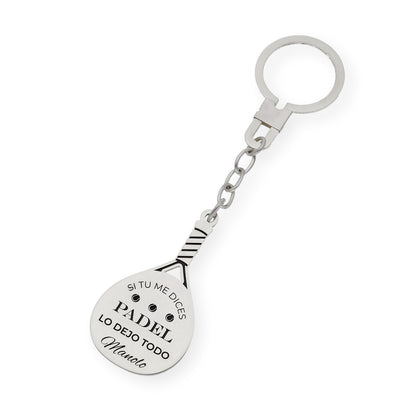 Llavero Pala de Padel en Plata de Ley 925