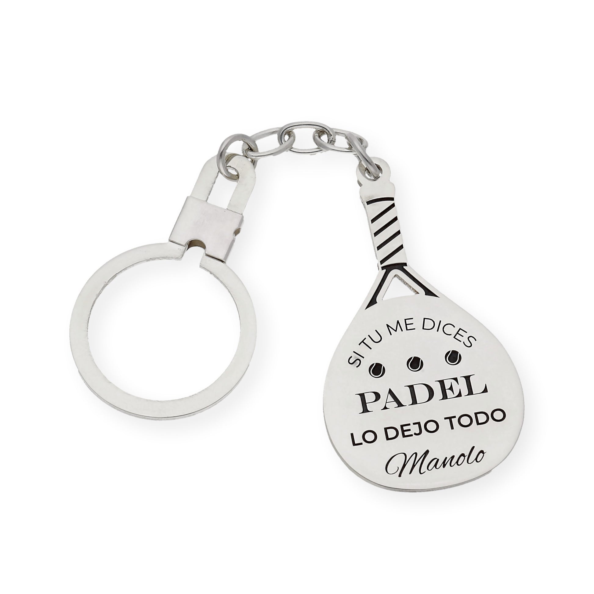 Llavero Pala de Padel en Plata de Ley 925