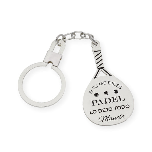 Llavero Pala de Padel en Plata de Ley 925