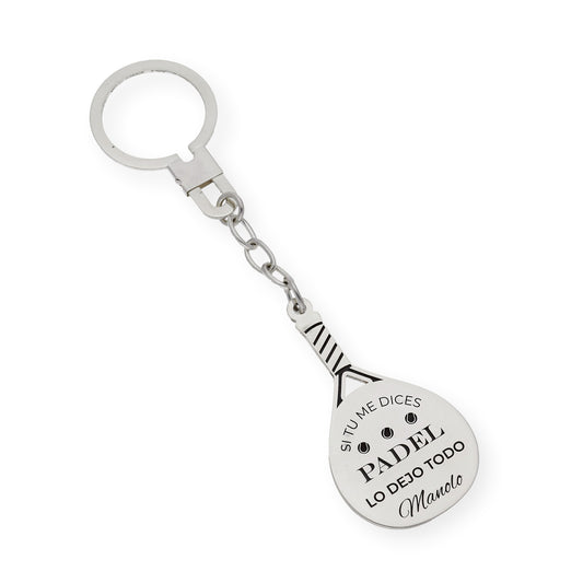 Llavero Pala de Padel en Plata de Ley 925