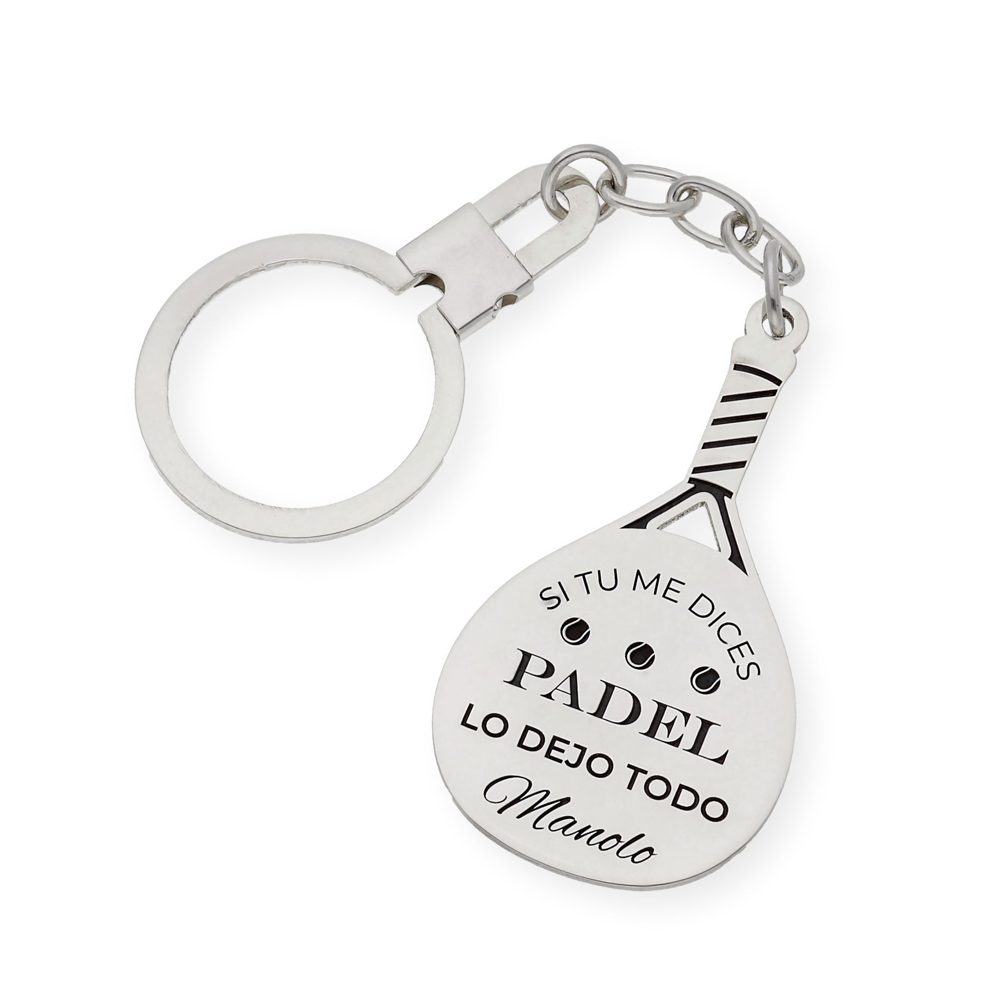 Llavero Pala de Padel en Plata de Ley 925
